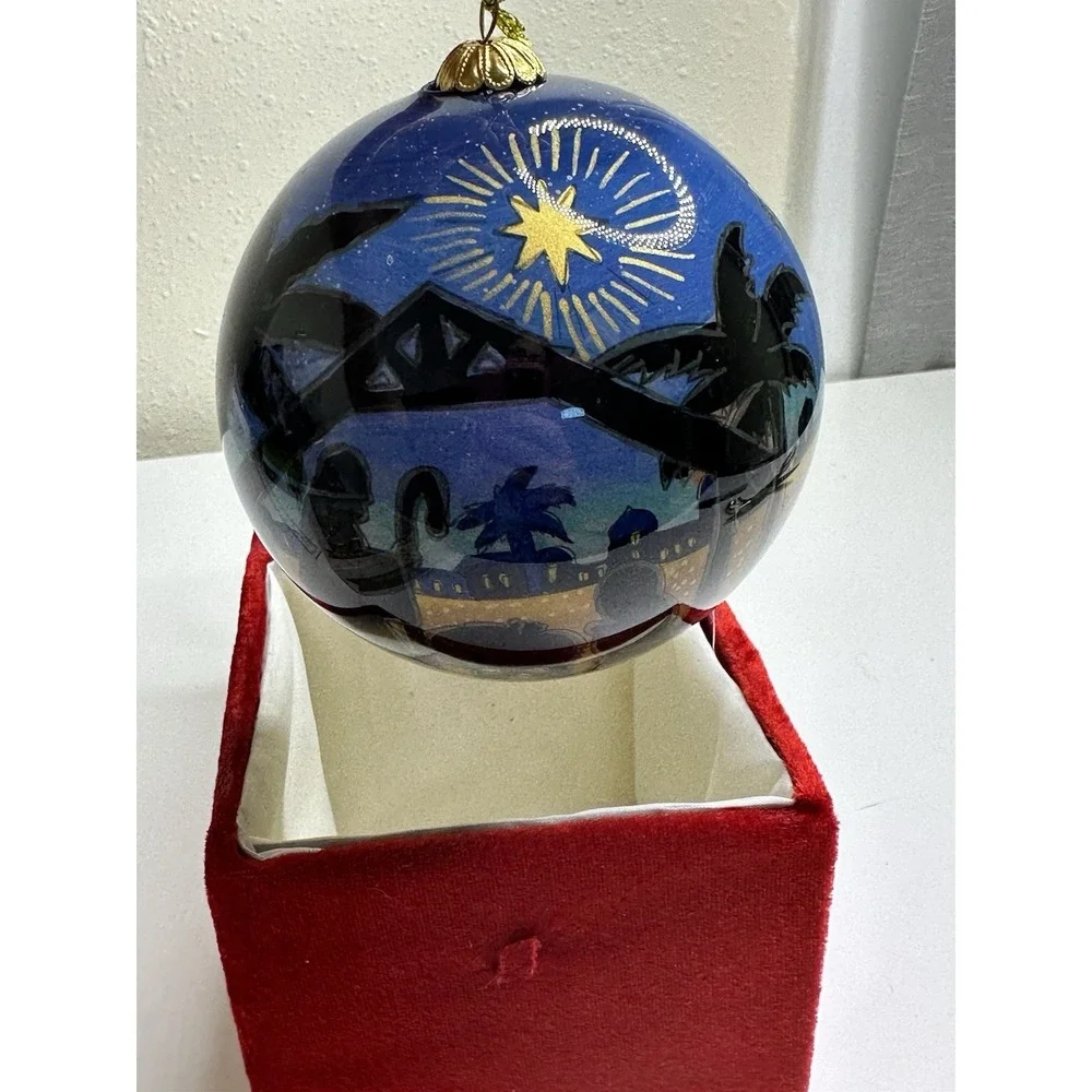 Li Bien 2020 Christmas Ornament Nativity Three Wise Men Scene Glass Globe